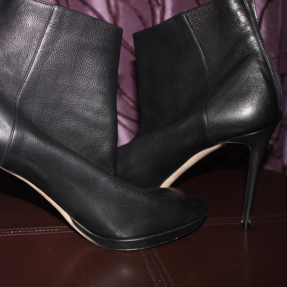 Jimmy Choo Black Leather Stiletto Booties